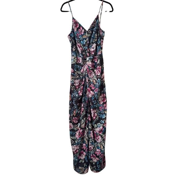 Amanda Uprichard Floral Print Maxi Dress Spaghetti Straps Slit Twist Front - Picture 3 of 10